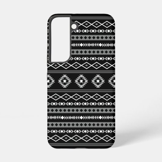 Aztec White Gray Black Mixed Motifs Muster Samsung Galaxy Hülle (Rückseite)
