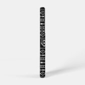 Aztec White Gray Black Mixed Motifs Muster Samsung Galaxy Hülle (Rechte Seite)