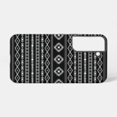 Aztec White Gray Black Mixed Motifs Muster Samsung Galaxy Hülle (Rückseite (Horizontal))