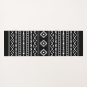 Aztec White Gray Black Mixed Motifs Muster Yogamatte (Rückseite (Horizontal))
