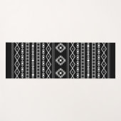 Aztec White Gray Black Mixed Motifs Muster Yogamatte (Vorderseite (Horizontal))