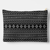 Aztec White Gray Black Mixed Motifs Muster Zubehörtasche (Rückseite)