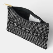 Aztec White Gray Black Mixed Motifs Muster Zubehörtasche (Offen)