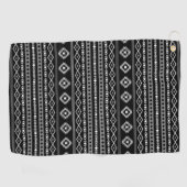 Aztec White Gray Black Mixed Motifs Rpt Muster Golfhandtuch (Horizontal)