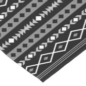 Aztec White Gray Black Mixed Motifs Rpt Muster Kurzer Tischläufer (Ecke)