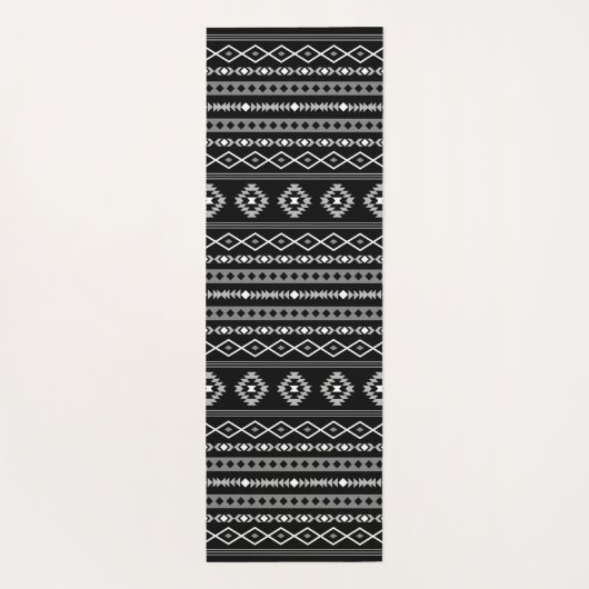Aztec White Gray Black Mixed Motifs Rpt Muster Yogamatte (Rückseite)