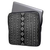 Aztec White Gray Black Mixed Motifs V Muster Laptopschutzhülle (Vorderseite Links)