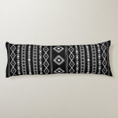 Aztec White Gray Black Mixed Motifs V Muster Seitenschläferkissen (Rückseite)