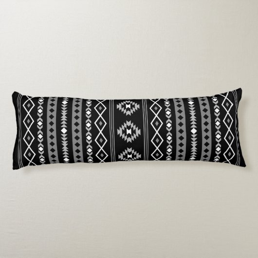 Aztec White Gray Black Mixed Motifs V Muster Seitenschläferkissen (Rückseite)