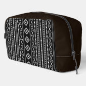 Aztec White Gray Black Mixed Motifs V Muster Waschbeutel (Rechte Ecke)