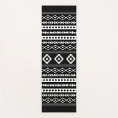 Aztec White on Black Mixed Motifs Pattern Yogamatte (Vorderseite)