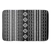 Aztec White on Black Mixed Motifs (V)-Muster Badematte (Vorderseite)