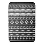 Aztec White on Black Mixed Motifs (V)-Muster Badematte (Vorderseite Vertikal)