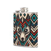 Aztec Wolf Face Flachmann (Links)