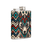 Aztec Wolf Face Flachmann (Rechts)