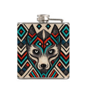 Aztec Wolf Face Flachmann (Rückseite)