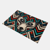 Aztec Wolf Face Fußmatte (Schrägansicht)