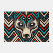 Aztec Wolf Face Fußmatte (Vorderseite)