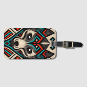 Aztec Wolf Face Gepäckanhänger (Vorderseite (Horizontal))