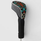 Aztec Wolf Face Golf Headcover (angewinkelt)