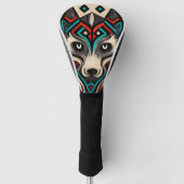 Aztec Wolf Face Golf Headcover (Vorderseite)