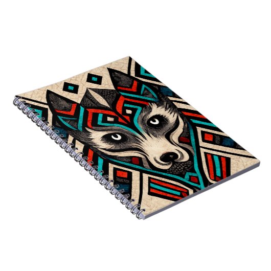 Aztec Wolf Face Notizblock (Rechte Seite)