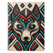 Aztec Wolf Face Notizblock (Vorderseite)