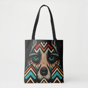 Aztec Wolf Face Tasche