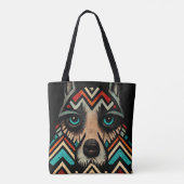 Aztec Wolf Face Tasche (Rückseite)
