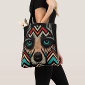 Aztec Wolf Face Tasche (Von Nahem)