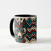 Aztec Wolf Face Tasse (Vorderseite Links)