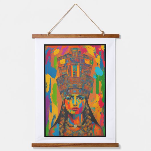 Aztec Woman Art Wandteppich Mit Holzrahmen (Vorderseite)