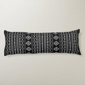 Aztec Wt Gray Blk Mixed Motifs V Rpt Muster Seitenschläferkissen (Rückseite)