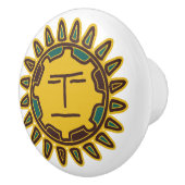 Aztec Yellow Sun Motif Keramikknauf (Rechts)