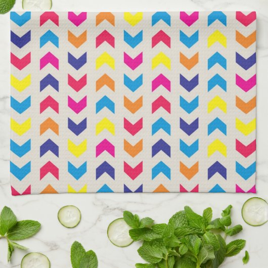 Aztec Zickzack bunt Geschirrtuch (Gefaltet)