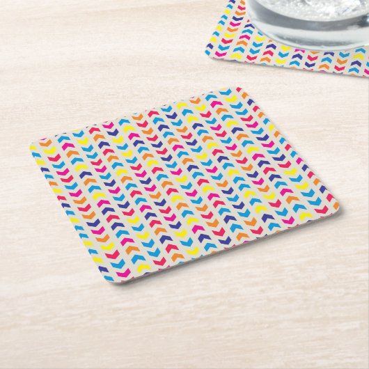 Aztec Zickzack bunt Rechteckiger Pappuntersetzer (angewinkelt)