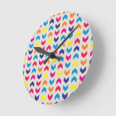 Aztec Zickzack farbig Runde Wanduhr (Winkel)