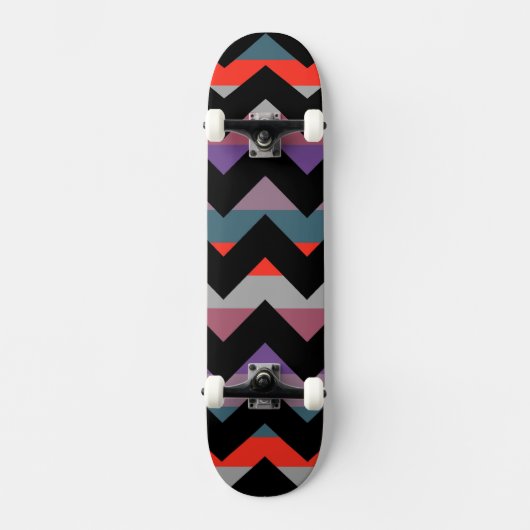 Aztec Zickzack Zigzag Streifenmuster 4 Skateboard (Vorderseite)