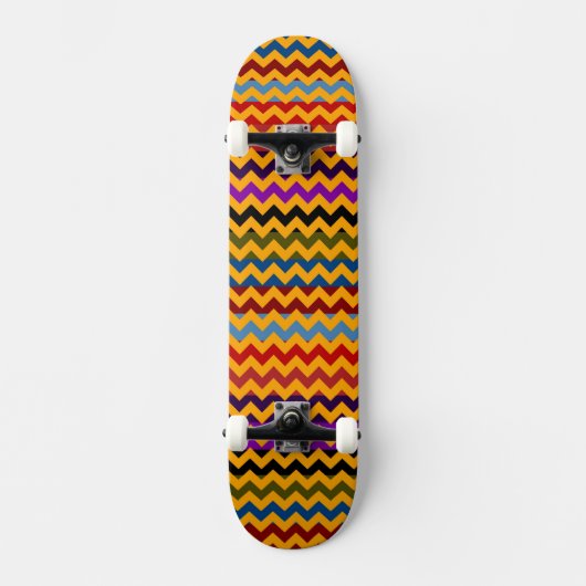 Aztec Zickzack Zigzag Streifenmuster 5 Skateboard (Vorderseite)