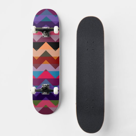 Aztec Zickzack Zigzag Streifenmuster Skateboard (Vorderseite)