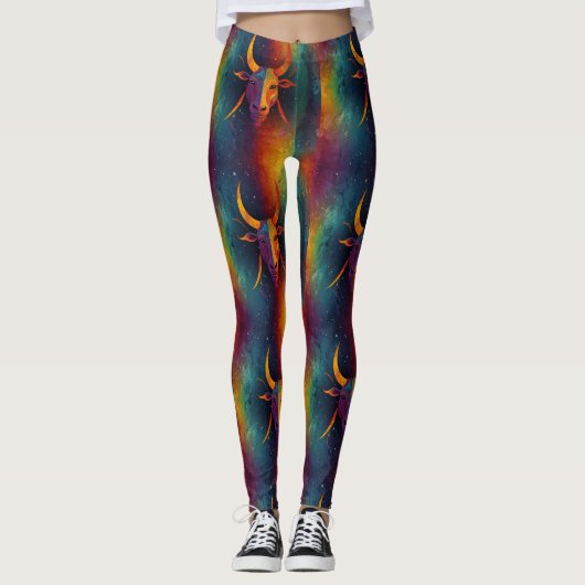 Aztec Zodiac Abstrakt Mix Leggings (Vorderseite)