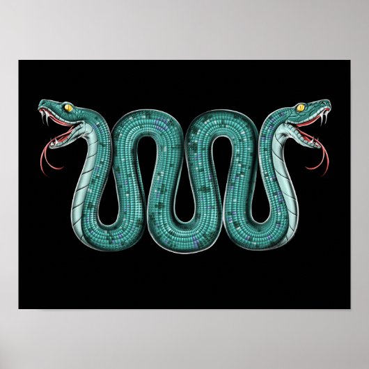 Aztec-Zweischalige Serpent Poster (Vorne)