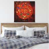 AZTECA ~ Mayan - Aztec Sun Calendar Art Print Leinwanddruck (Insitu (Schlafzimmer))