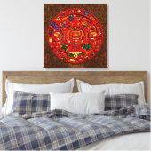 AZTECA ~ Mayan\Aztec Sun Calendar Art Print Leinwanddruck (Insitu (Schlafzimmer))