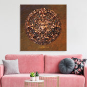 AZTECA ~ Mayan - Aztec Sun Calender Art Print Leinwanddruck (Insitu (Wohnzimmer))