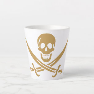 Aztecengeld-Totenkopf & Cutlass Pirat Calico Jack Milchtasse