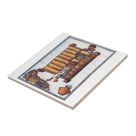 Aztecs Storing Mais Fliese (Seite)