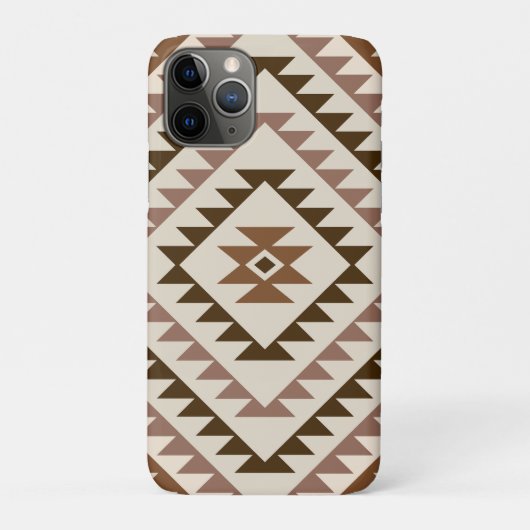 Aztek-Diamant-Motiv-Design Braun+Creme Case-Mate iPhone Hülle (Rückseite)