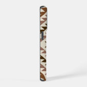 Aztek-Diamant-Motiv-Design Braun+Creme iPhone Hülle (Rechte Seite)
