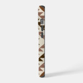 Aztek-Diamant-Motiv-Design Braun+Creme iPhone Hülle (Linke Seite)